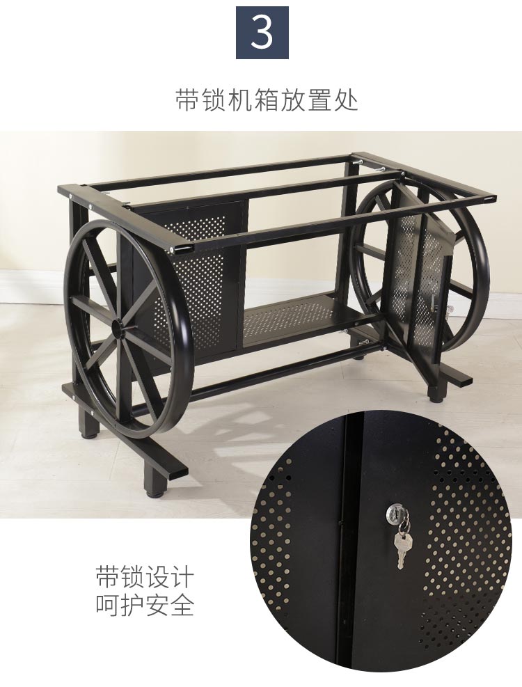 夢達網吧專用電腦桌椅，桌子帶鎖機箱特寫